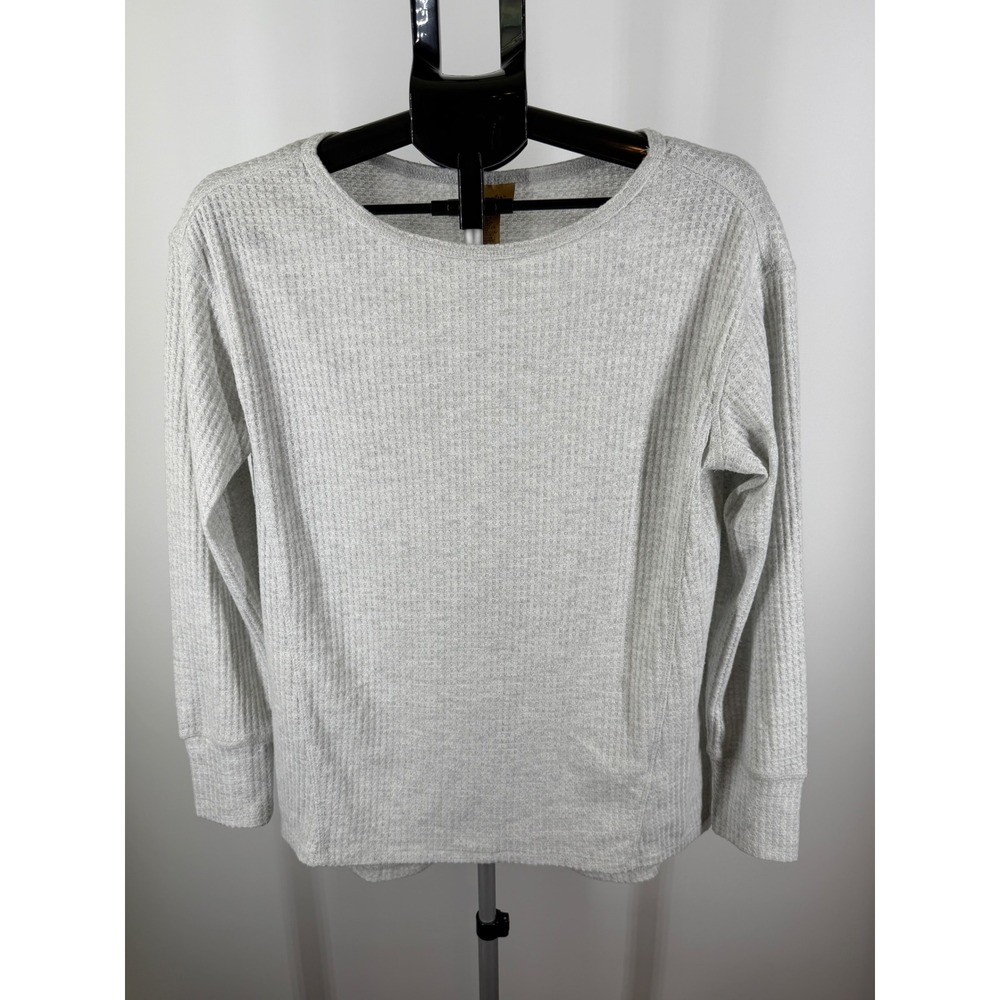 Wrangler Womens Heather Gray Waffle Knit Thermal‎ Long Sleeve Top Small